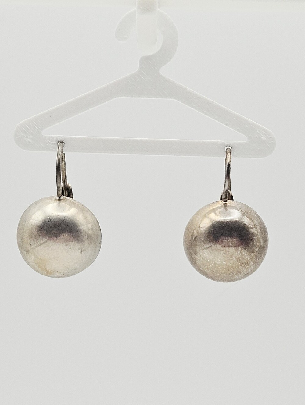 Sterling Silver Ball Leverback Earrings 925 Thailand Minimalist Dangle